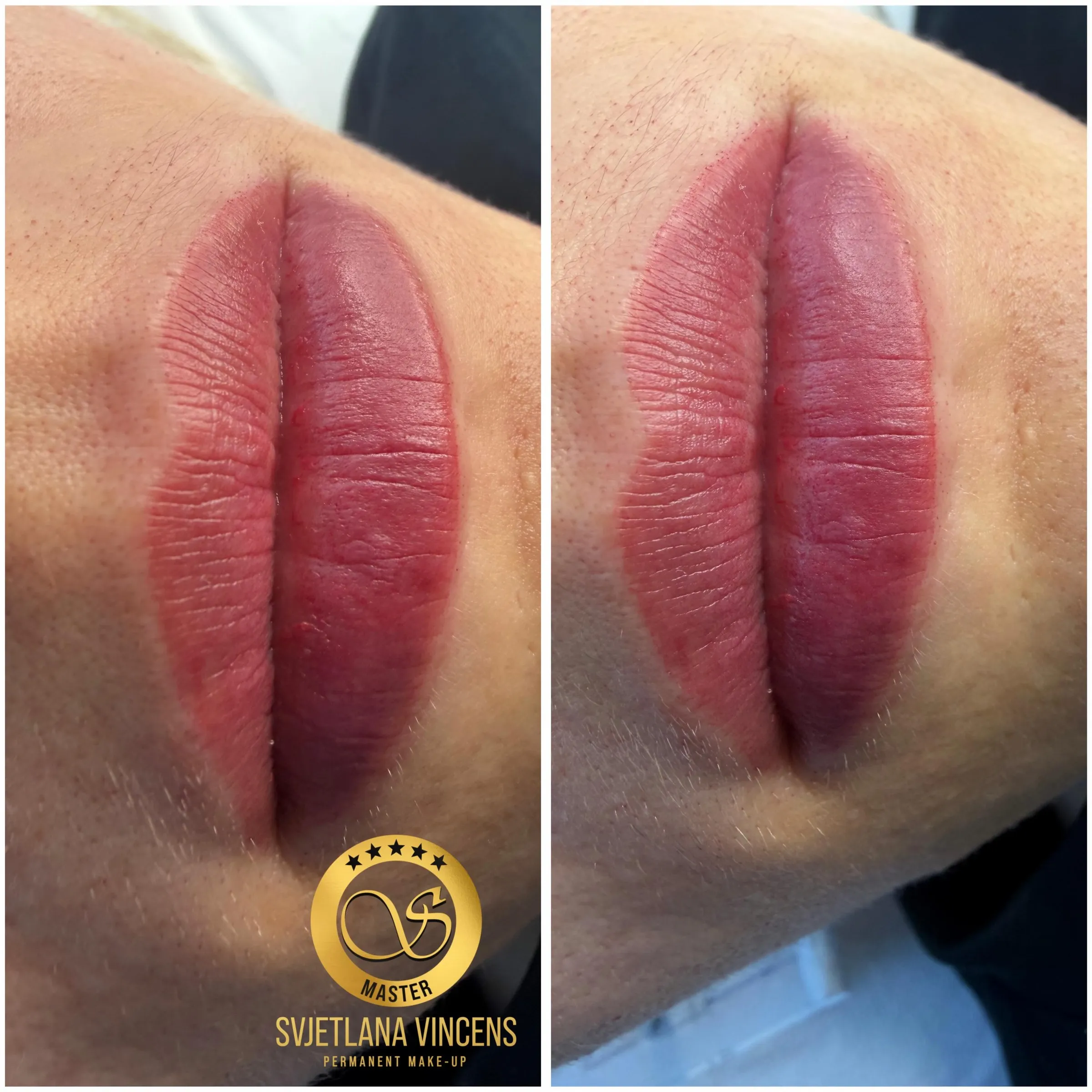 Aquarelle lips, prije i poslije
